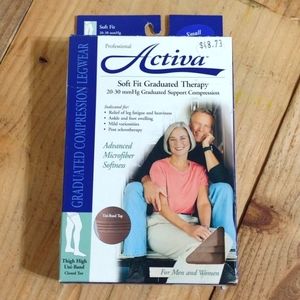 Activa Soft Fit Graduated Therapy 20-30 mmHg Thigh High w/ UNI-Band Top NWT S